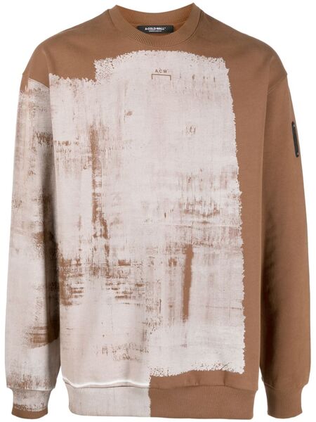  A-cold-wall* Brushstroke Cotton Sweatshirt - Brown 