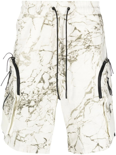  A-cold-wall* Marble-print Shorts - Neutrals 