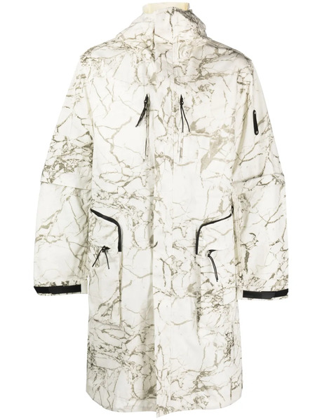  A-cold-wall* Overset Marble-print Parka Coat - Neutrals 