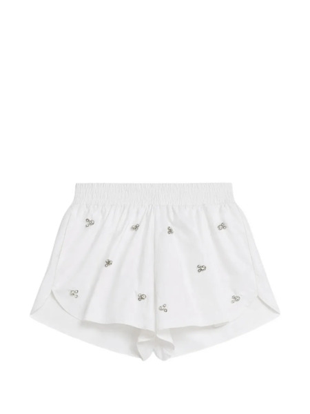  A Paper Kid Embellished Poplin Shorts - White 