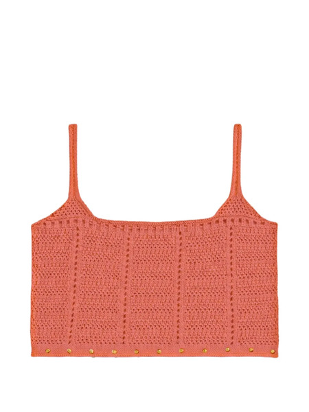  A Paper Kid Knitted Embellished Top - Orange 