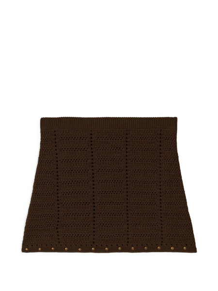  A Paper Kid Knitted Studded Mini Skirt - Brown 
