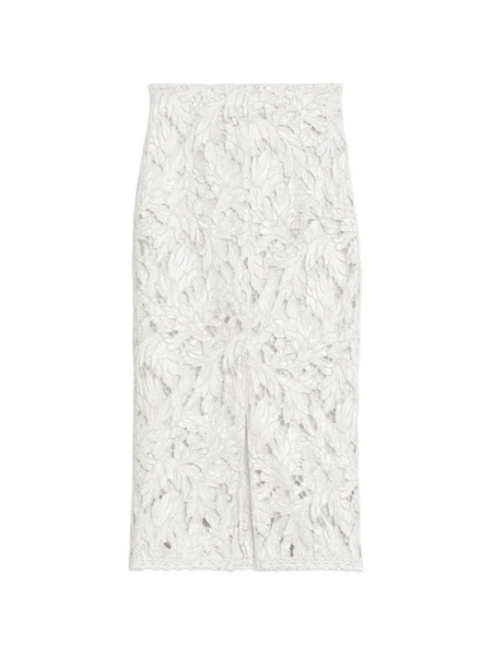  A Paper Kid Lace Midi Skirt - White 