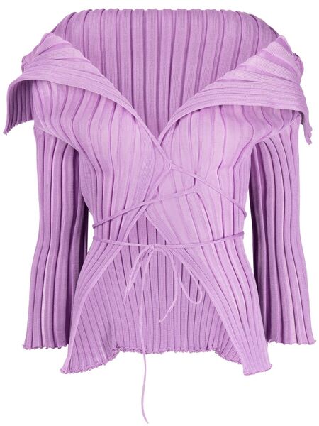  A. Roege Hove Ara Wide-collar Wrap Cardigan - Purple 