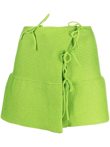 A. Roege Hove Emma Tie-embellished Asymmetric Miniskirt - Green 