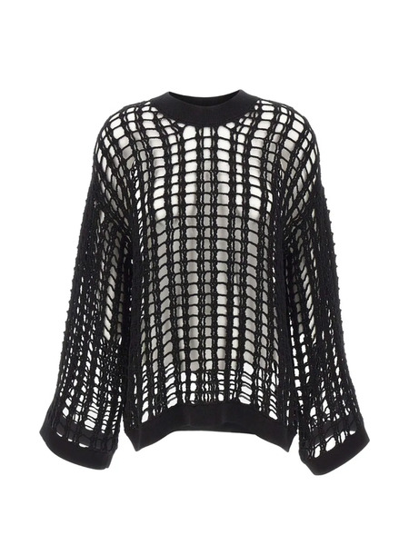  A. Roege Hove Open-knit Crew-neck Jumper - Black 