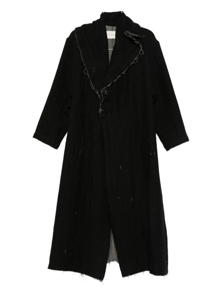  A Tentative Atelier Frayed-trim Coat - Black 