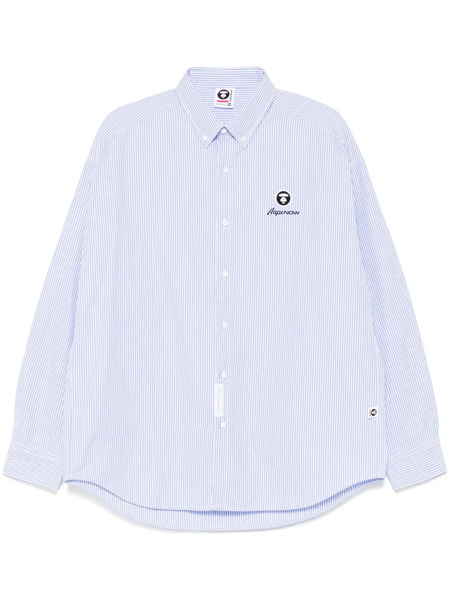  Aape By *a Bathing Ape® Aapenow Moonface-logo Checked Shirt - Blue 