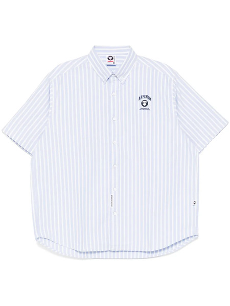  Aape By *a Bathing Ape® Aapenow Moonface-logo Striped Shirt - Blue 