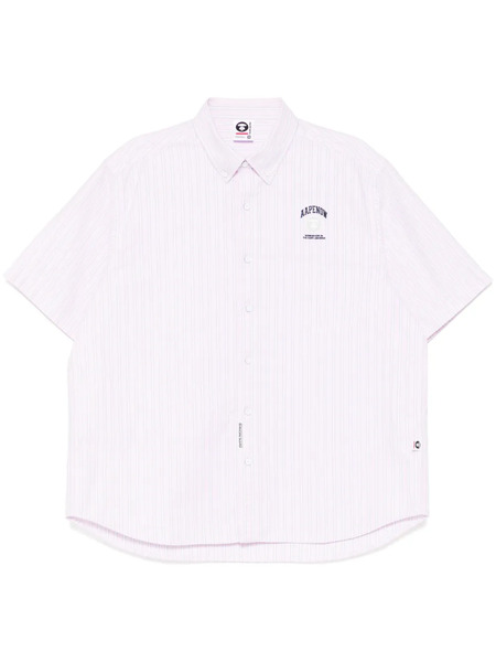  Aape By *a Bathing Ape® Aapenow Moonface-logo Striped Shirt - Pink 