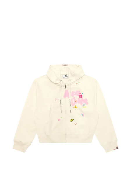  Aape By *a Bathing Ape® Appliqué Zip-up Hoodie - Neutrals 