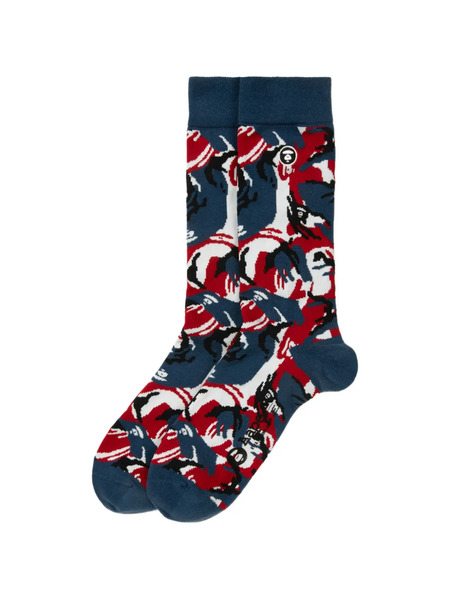  Aape By *a Bathing Ape® Camouflage Logo Socks - Blue 