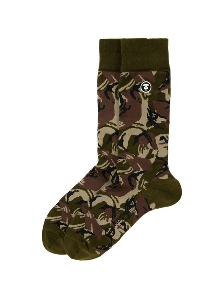  Aape By *a Bathing Ape® Camouflage Logo Socks - Green 
