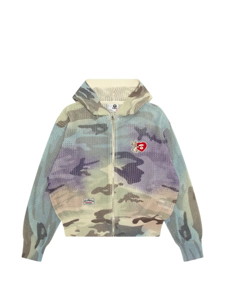  Aape By *a Bathing Ape® Camouflage Zip Hoodie - Blue 