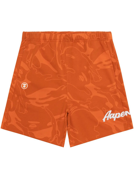  Aape By *a Bathing Ape® Cotton-blend Shorts - Orange 