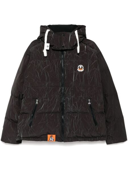  Aape By *a Bathing Ape® Crease Effect Padded Jacket - Black 