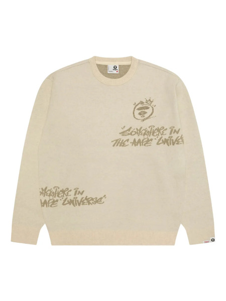  Aape By *a Bathing Ape® Crew-neck Sweater - Neutrals 