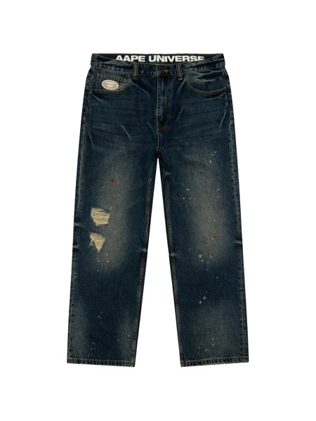  Aape By *a Bathing Ape® Distressed Trousers - Blue 