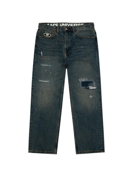  Aape By *a Bathing Ape® Distressed Trousers - Blue 