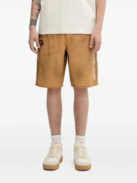  Aape By *a Bathing Ape® Embroidered Cargo Shorts - Neutrals 