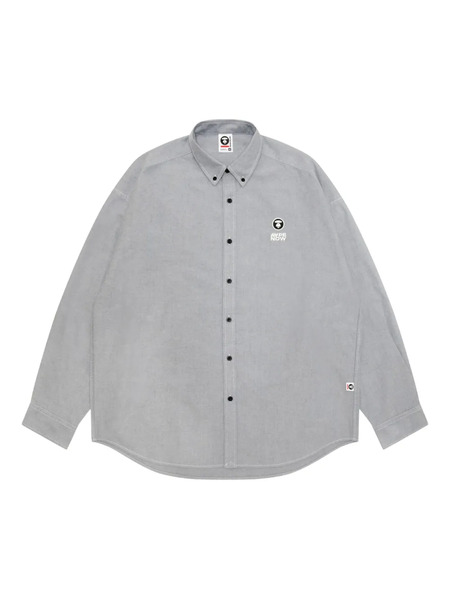  Aape By *a Bathing Ape® Embroidered-logo Shirt - Grey 