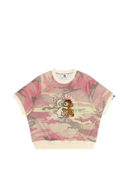  Aape By *a Bathing Ape® Embroidered T-shirt - Pink 