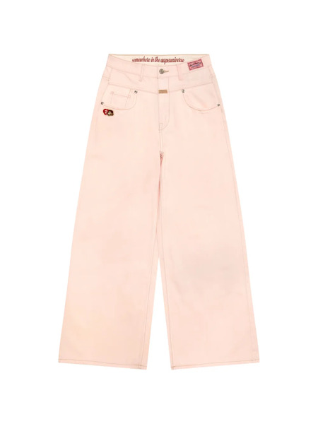  Aape By *a Bathing Ape® Embroidered Wide-leg Trousers - Pink 