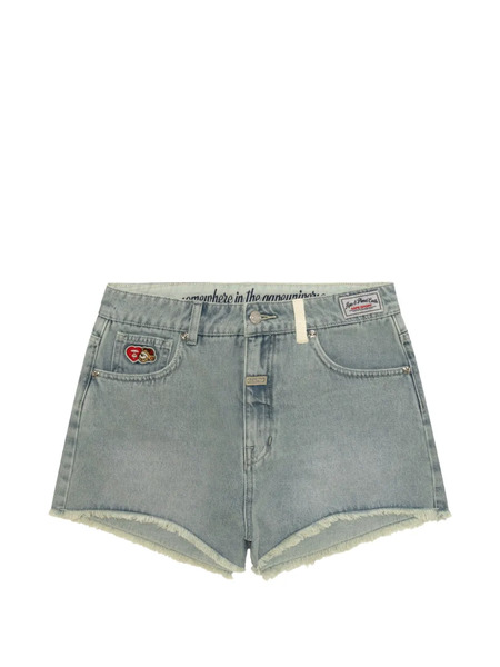  Aape By *a Bathing Ape® Frayed Logo-patch Shorts - Blue 