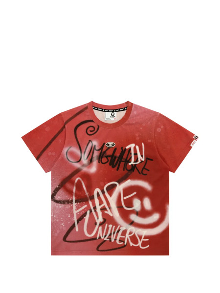  Aape By *a Bathing Ape® Graffiti-print T-shirt - Red 