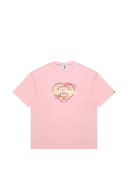  Aape By *a Bathing Ape® Heart-appliqué T-shirt - Pink 
