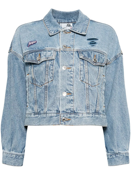  Aape By *a Bathing Ape® Logo-appliqué Denim Jacket - Blue 