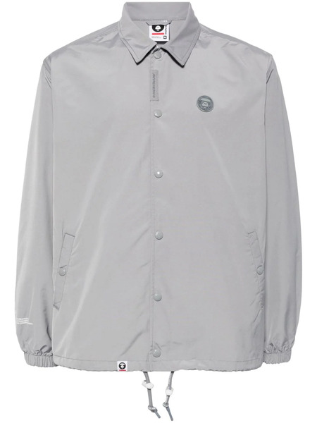  Aape By *a Bathing Ape® Logo-appliqué Shirt Jacket - Grey 