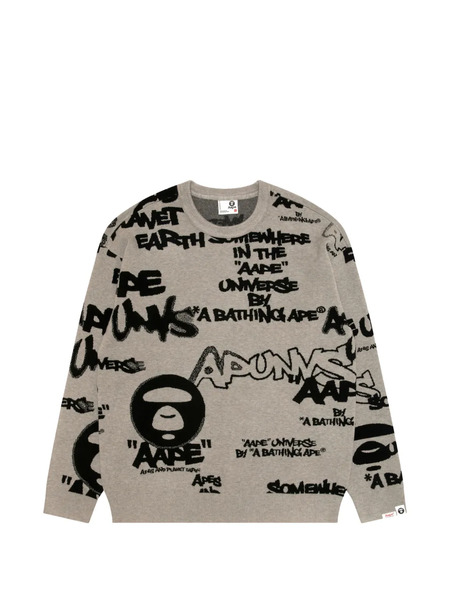  Aape By *a Bathing Ape® Logo Crew-neck Sweater - Neutrals 