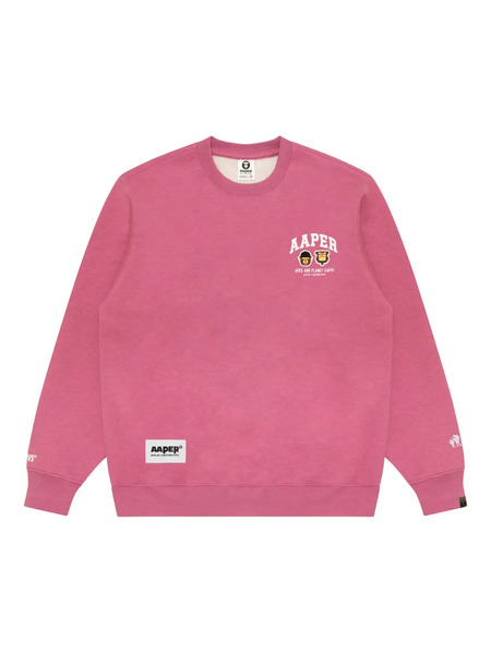  Aape By *a Bathing Ape® Logo Crew-neck Sweatshirt - Pink 