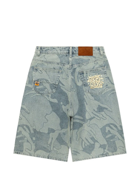  Aape By *a Bathing Ape® Logo-embroidery Shorts - Blue 