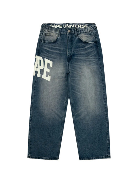  Aape By *a Bathing Ape® Logo Jeans - Blue 