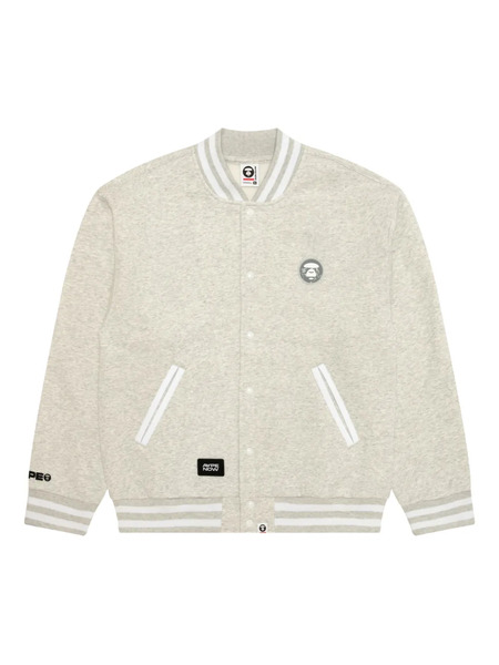  Aape By *a Bathing Ape® Logo-patch Buttoned Bomber Jacket - Grey 