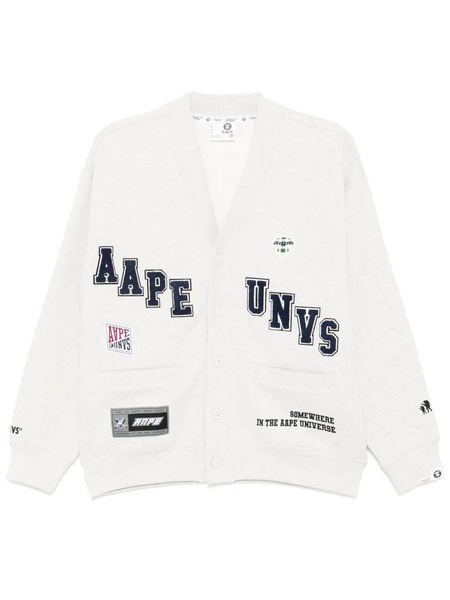  Aape By *a Bathing Ape® Logo-patch Cardigan - Grey 