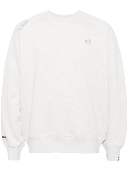  Aape By *a Bathing Ape® Logo-patch Crew-neck Sweatshirt - Grey 