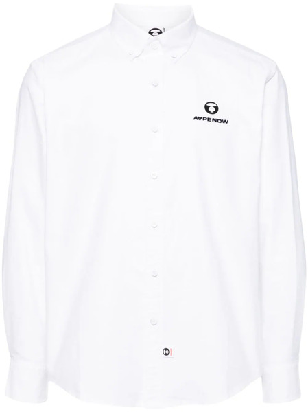  Aape By *a Bathing Ape® Logo-patch Long-sleeved Shirt - White 