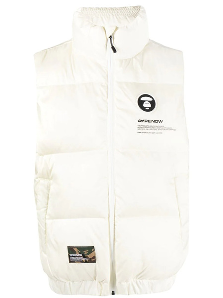  Aape By *a Bathing Ape® Logo-patch Padded Gilet - Neutrals 