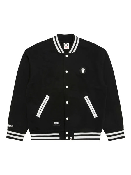  Aape By *a Bathing Ape® Logo-patch Varsity Bomber Jacket - Black 