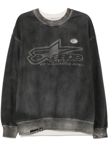  Aape By *a Bathing Ape® Logo Washed Sweatshirt - Black 