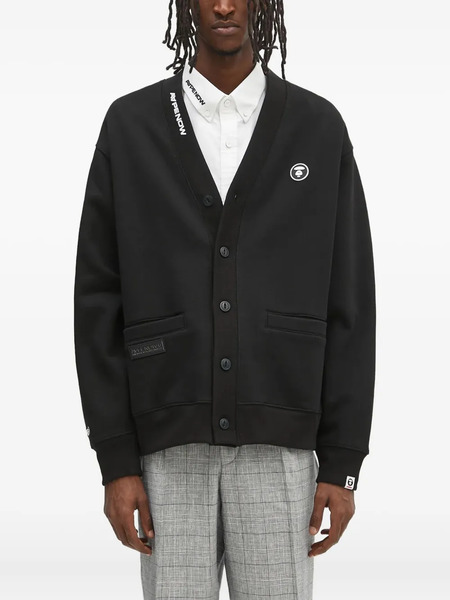  Aape By *a Bathing Ape® Moonface Logo Buttoned Cardigan - Black 