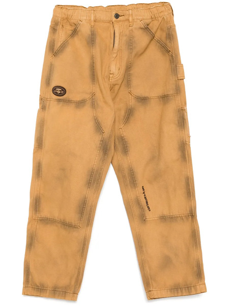  Aape By *a Bathing Ape® Moonface-logo Washed Jeans - Brown 