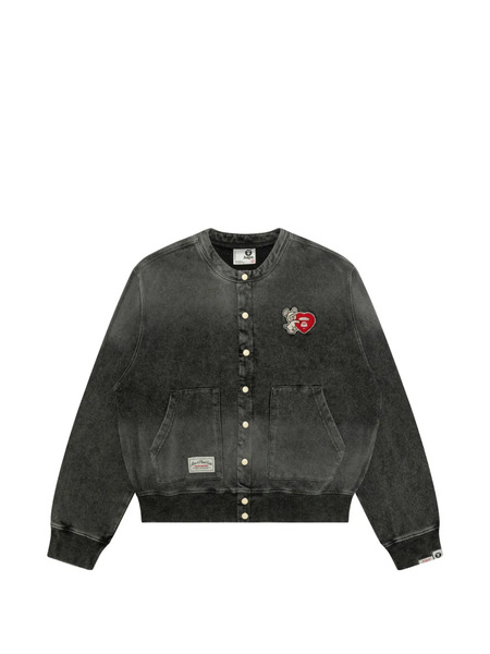  Aape By *a Bathing Ape® Patch Button Bomber Jacket - Grey 