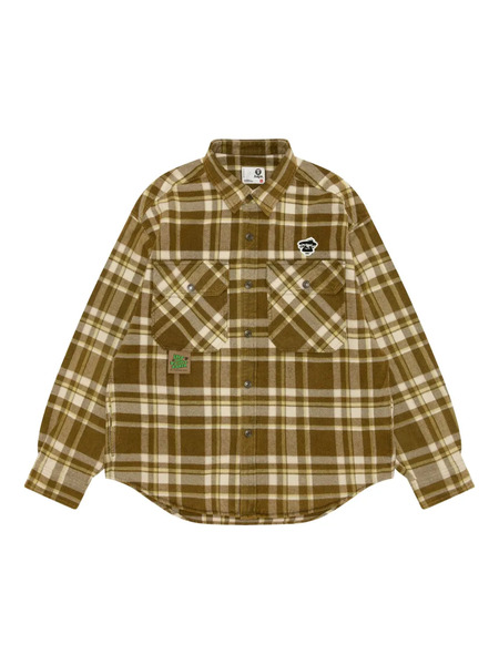  Aape By *a Bathing Ape® Plaid Pocket Shirt - Brown 