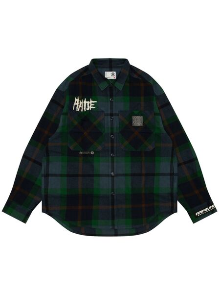  Aape By *a Bathing Ape® Plaid Shirt - Blue 