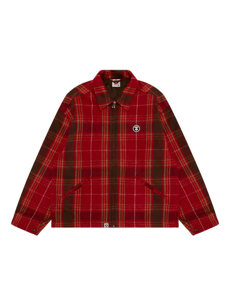  Aape By *a Bathing Ape® Plaid Zip Jacket - Red 