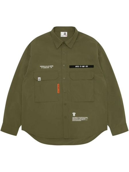  Aape By *a Bathing Ape® Text-print Shirt - Green 